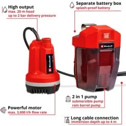 Einhell Akku-Klarwasserpumpe GE-PP 18 RB Li-Solo, Tauch- / Druckpumpe -Gartenwerkzeuge Geschäft Einhell Akku Klarwasserpumpe GE PP 18 RB Li Solo Tauch Druckpumpe@@1716175 8