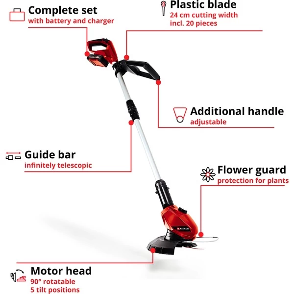 Einhell Akku-Rasentrimmer GE-CT 18Li Kit, 18Volt 5 Einhell Akku-Rasentrimmer GE-CT 18Li Kit, 18Volt – Bild 3