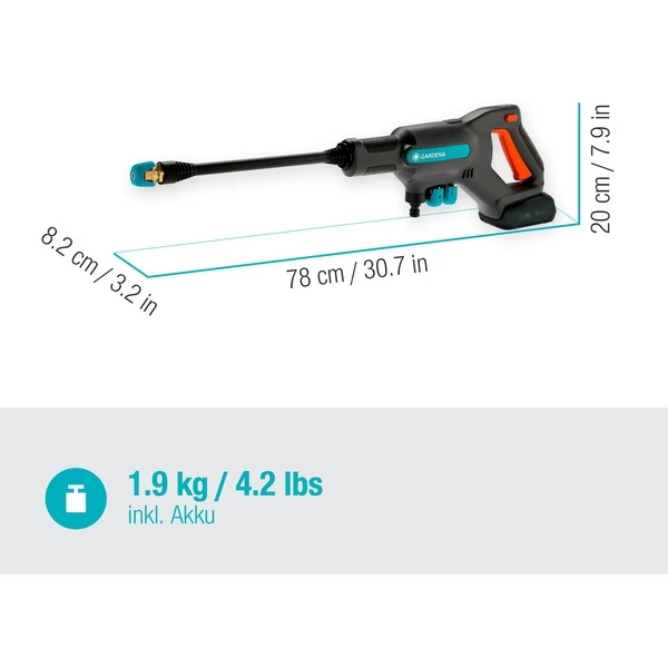 GARDENA Akku-Mitteldruckreiniger AquaClean 24/18V P4A Premium Ready-To-Use Set – Bild 2