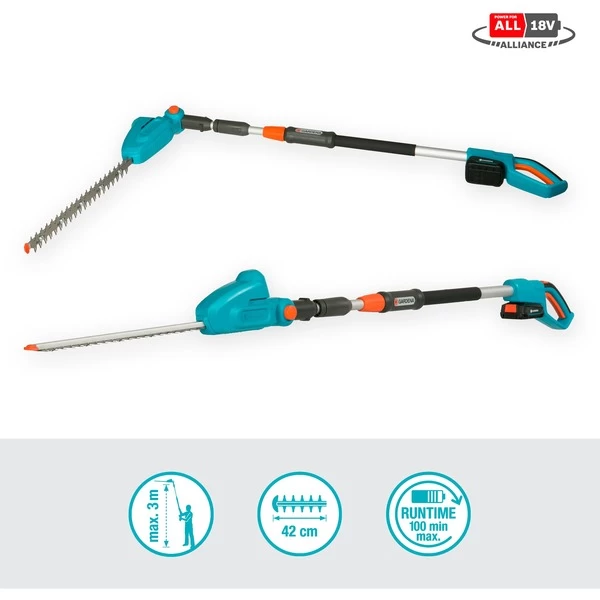 GARDENA Akku-Teleskop-Heckenschere THS 42/18V P4A, Ready-To-Use Set – Bild 3