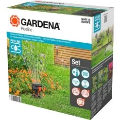 GARDENA Komplett-Set Pipeline Mit Viereckregner, Wasserhahn