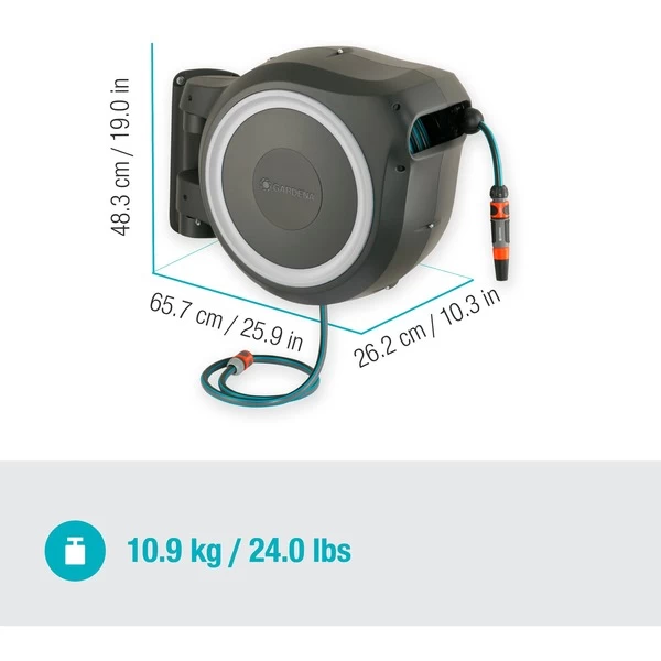 GARDENA Wand-Schlauchbox RollUp M/L, 25 Meter, Schlauchtrommel 4 GARDENA Wand-Schlauchbox RollUp M/L, 25 Meter, Schlauchtrommel – Bild 2