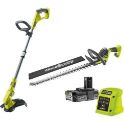 Ryobi ONE+ Akku Kombo-Kit RY18LT18HTA-120, Rasentrimmer + Heckenschere